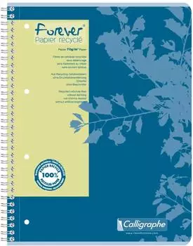 Calligraphe Forever Collegeblöcke A4+, 160 linierte Seiten, 100% Recyclingpapier 70g, 5er-Pack (17428C)
