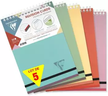 Clairefontaine Linicolor Essence Karteikarten-Block A5 liniert, 5er-Pack (327016Cpack)