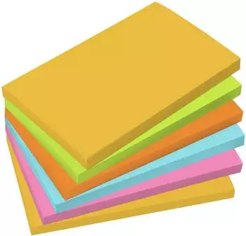 sigel Haftnotizen rechteckig, farbig sortiert, 125x75mm, 6x100 Blatt (BA127)