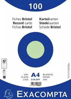 Exacompta Karteikarten A4 blanko, grün, 10x100 Stück (10346E)