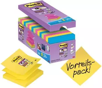 Post-it Super Sticky Z-Notes Haftnotizen 76x76mm, farbig