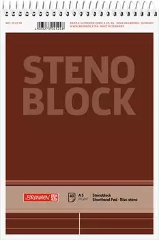 Brunnen Stenoblock A5, 40 Blatt, liniert, 10er-Pack (1055761)
