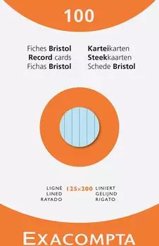 Exacompta Karteikarten liniert 125x200mm, sortiert, 12x100 Stück (13853X)