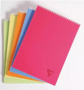 Clairefontaine Linicolor Fresh Kopfspiralblock DIN A4, 160 Seiten, kariert, 90g, PP-Einband, 5er-Pack (328635C)
