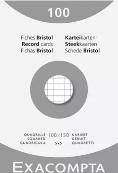 Exacompta Karteikarten kariert 10x15cm, weiß, 100 Stück (13202E)