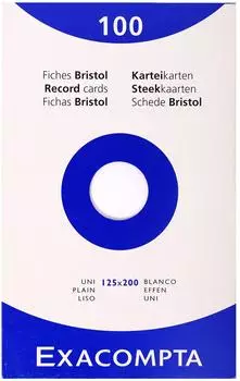 Exacompta Karteikarten blanko, weiß, 125x200mm, 12x100 Stück (13303Epack)