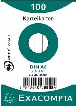 Exacompta Karteikarten A8 liniert weiß (3808B)