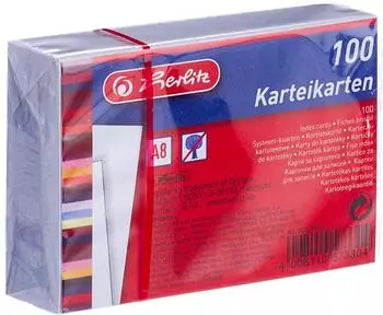 Herlitz Karteikarten A8, blanko, weiß, 100 Stück (50021406)