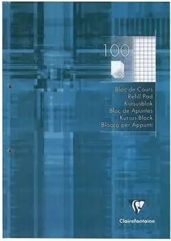 Clairefontaine Schreibblock A4 kariert, 2-fach gelocht, 100 Blatt, blau (5812C)