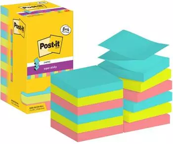 Post-it Super Sticky Z-Notes Haftnotizblock Cosmic 76x76mm, 12er-Pack (R330-SSCOS-P8+4)