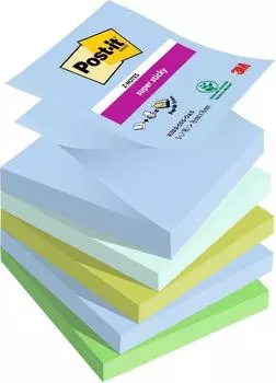 Post-it Super Sticky Z-Notes Oasis Collection, 76x76mm (R330-5SS-OAS)