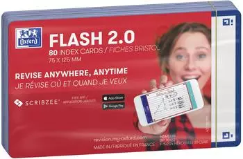 Oxford Flash Karteikarten blanko, blau, 80 Blatt (400133887)
