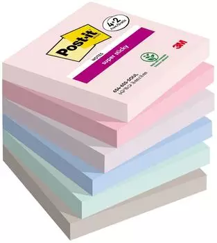 3M Post-it Super Sticky Notes 76x76mm, 4+2 Blöcke (654-6SS-SOUL-P4+2)
