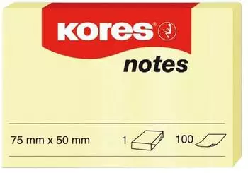 Kores Haftnotizen "notes" 50x75mm, blanko, gelb (N46057)