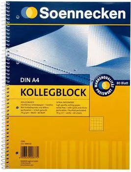 Soennecken Collegeblock DIN A5, liniert, 80 Blatt, wei&szlig; (2364)