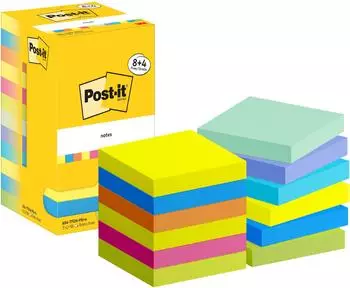 Post-it Energetic Collection Haftnotizen farbsortiert, 12 Blöcke (7100290184)