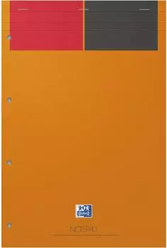 Oxford Notepad International A4 Briefblock, liniert, 160 Seiten, 4-fach gelocht (100102359)
