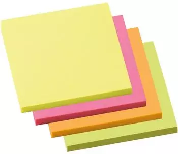 Soennecken Haftnotizen 75x75mm neonfarben, quadratisch (5836)
