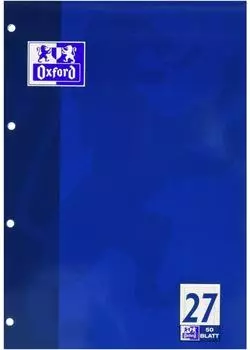 Oxford Schulblock DIN A4, Lineatur 27, 50 Blatt, kopfgeleimt (100050352)