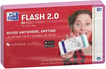 Oxford Flash 2.0 Flashcards A7 blanko, fuchsia, 80 St&uuml;ck (400133893)