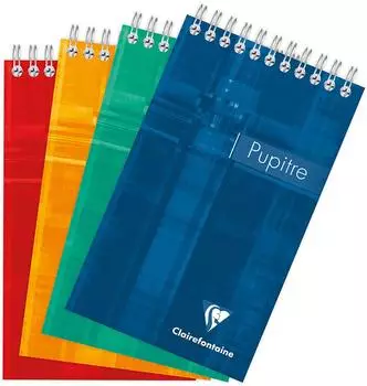 Clairefontaine Spiralblock kariert 10,5x17cm, 80 Blatt, farbig sortiert (8642C)