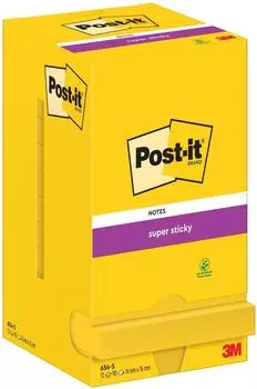 Post-it Super Sticky Notes 76x76mm, gelb, 12x90 Blatt (654-S)