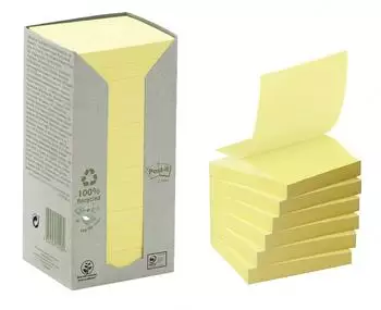 Post-it Haftnotizen recycelt 76x76mm gelb, 16 Bl&ouml;cke (7100172251)