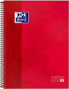 Oxford Europeanbook 1 Notizbuch A4 kariert 5x5 Hardcover rot (400143868)