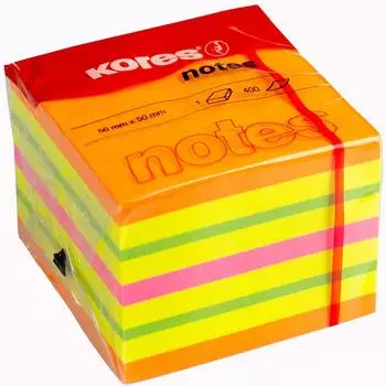 Kores Haftnotizen W&uuml;rfel 50x50mm, neonfarben, 5-farbig (48460)