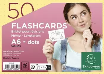Exacompta Flashcards A6 Punktgitter, 50er-Pack, gelb (10354E)