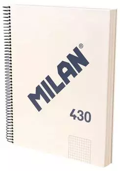 MILAN Notizbuch A4 Hardcover, kariertes Papier (5x5mm), 120 Blatt, 95g/m², beige (57143E120BG)