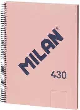 MILAN Notizbuch 430 A4 Spiralbindung Hardcover, rosa, 80 Seiten (57141E80P)