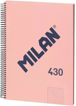 MILAN Notizbuch 1918 A4 kariert 5x5mm, 80 Blatt, 95g/m², rosa (57143E80P)