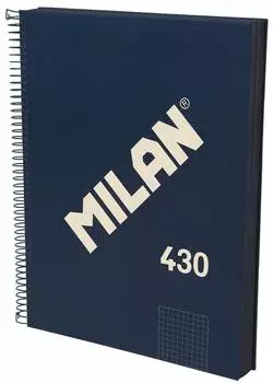 MILAN Notizbuch A4 Hardcover, kariert 5x5mm, 120 Blatt, 95g/m², blau (57143E120B)