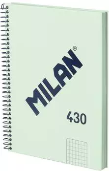 MILAN Notizbuch 430 A5 Hardcover, kariert 5x5mm, 80 Blatt 95g/m², grün (57153E80SNCGR)
