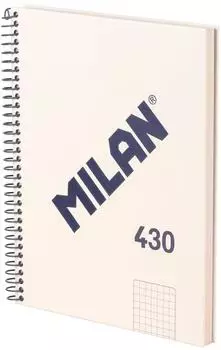 MILAN Spiralheft A5 Hardcover, kariert, 80 Blatt, beige (57153E80SNCBG)