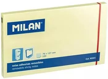MILAN Haftnotizblock 100 Blatt, 76x127mm, gelb (85501)