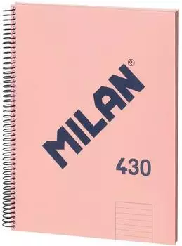 MILAN 1918 Notizbuch A4 mit Hardcover, liniert, 80 Blatt, rosa (57142E80P)