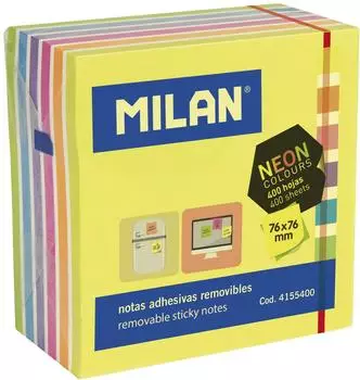 MILAN Haftnotizen-Würfel Neon 76x76mm, 400 Blatt (M4155400)