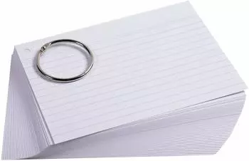 Exacompta Flashcards liniert, gelocht A6 mit Ring, 50 Stück (10340e)