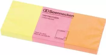 Soennecken Haftnotizen 50x40mm neonfarben, 3x100 Blatt (5837)