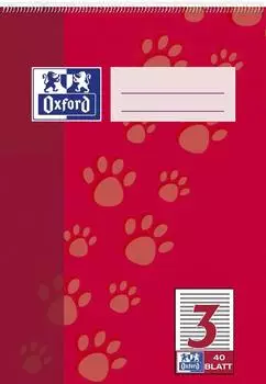 Oxford Schulblock DIN A5 mit Kopfspirale, Lineatur 3, 40 Blatt (100050386)