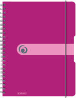 Herlitz Spiralblock A4 to go 80 Blatt kariert beere
