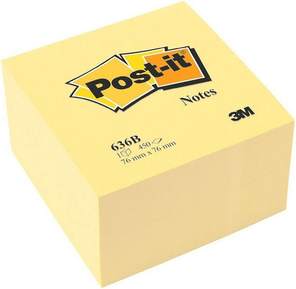 Post-it Haftnotiz Quadratisch Block 76x76mm Gelb