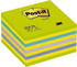 Post-it Haftnotiz Quadratisch Block 76x76mm Neongrün Blau und Gelb