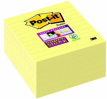 Post-it Super Sticky Notes Canary Yellow 101 x 101 mm Lined (6 Pack)