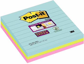 Post-it Super Sticky Notes Miami 101 x 101 mm (3 Pack)