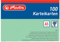 Herlitz 1150556, herlitz Karteikarten, DIN A5, liniert, gr&uuml;n