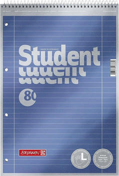 Brunnen Collegeblock Premium Student A4 liniert Lin. 27 blau-metallic (10-67111)
