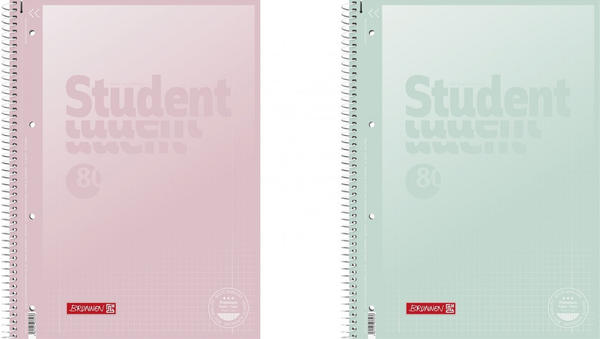 Brunnen Collegeblock Premium Student Pastell A4 kariert Lin. 28 farbig sortiert (10-67 328 96)